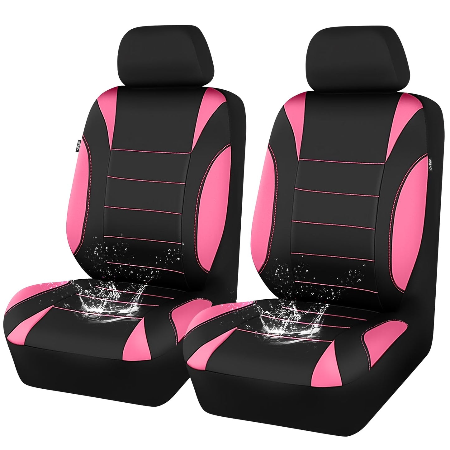 CAR PASS Waterproof Car Seat Covers Front Seats Only with 5mm Composite EVA, Neoprene Car Seat Cover with Separate Headrest Cover, Quick Setup Universal Fit for Car SUV Trucks,Airbag Compatible（Gray