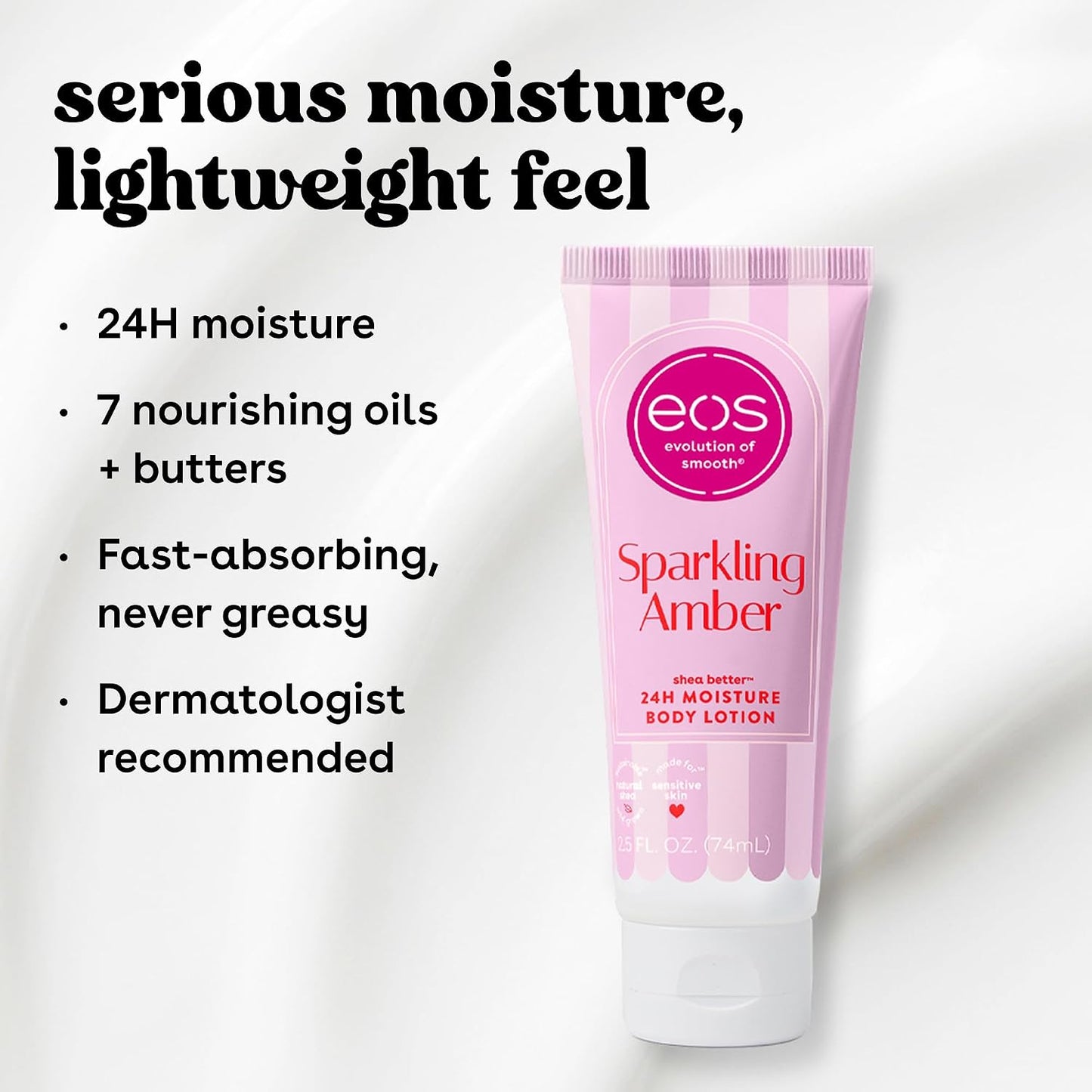 eos 24H Moisture Travel Body Lotion- Vanilla Cashmere, 2.5 fl oz