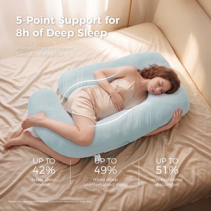 Momcozy Pregnancy Pillow for Sleeping - U Shaped Full Body Maternity Pillow