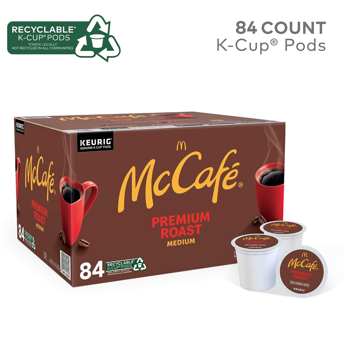 McCafe Premium Roast Coffee, Single Serve Keurig K-Cup Pods, Medium Roast, 84 Count
