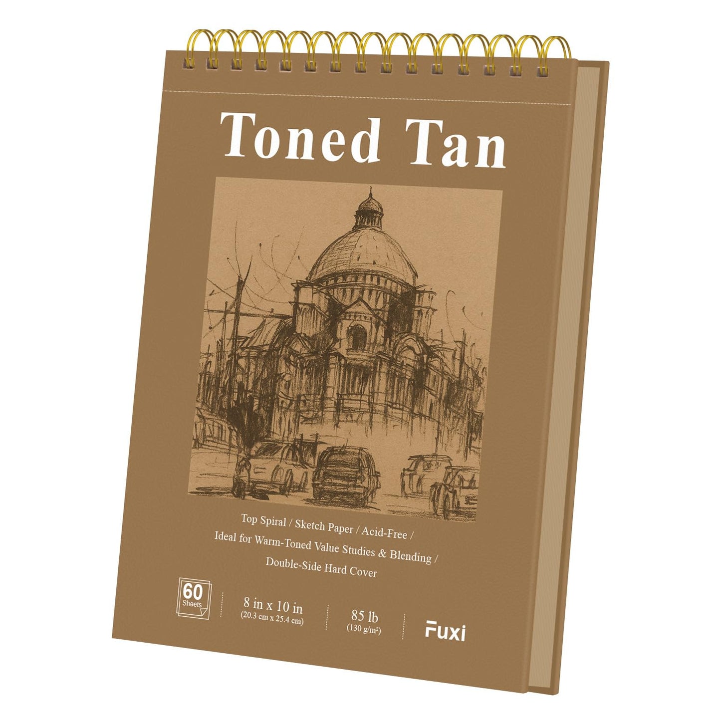 Fuxi 9" x 12" Sketch Book_Top Spiral Bound Sketchbook_100Sheets 68lb/100gsm