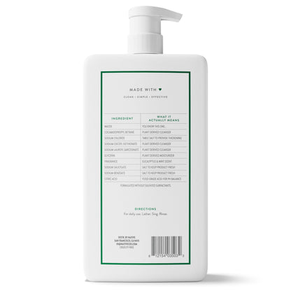 Native Clean Body Wash, Gentle & pH-balanced for Sensitive Skin, 24-Hr Freshness for Women & Men, Vegan & Cruelty-Free, Free of Sulfates, Parabens & Phthalates, Sandalwood & Shea Butter, 36 oz
