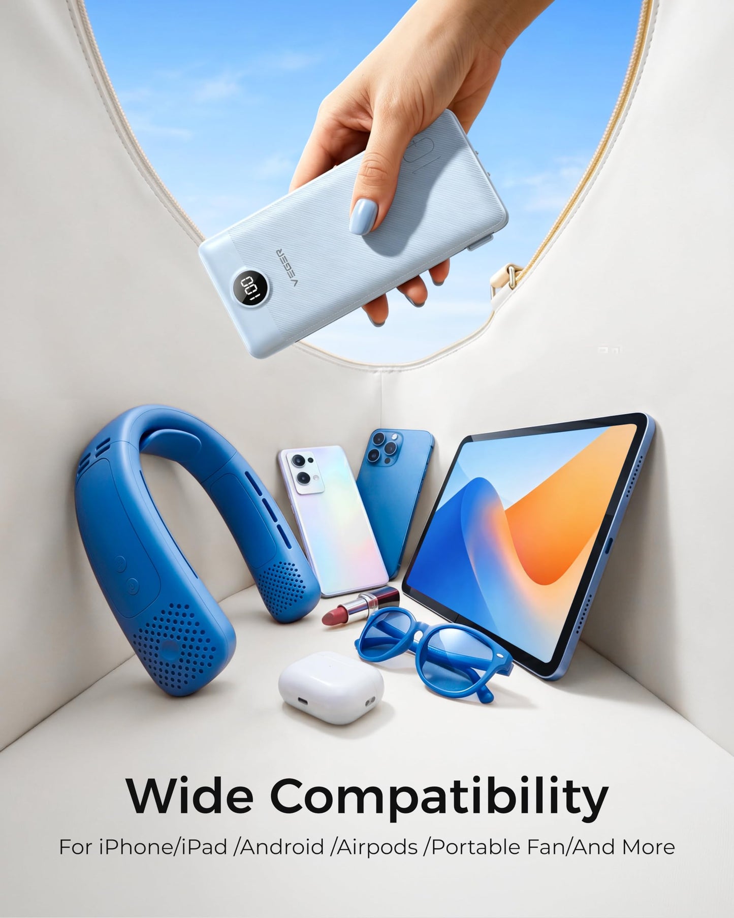VEGER Portable Charger for iPhone, Power Bank Built in Cables and Wall Plug