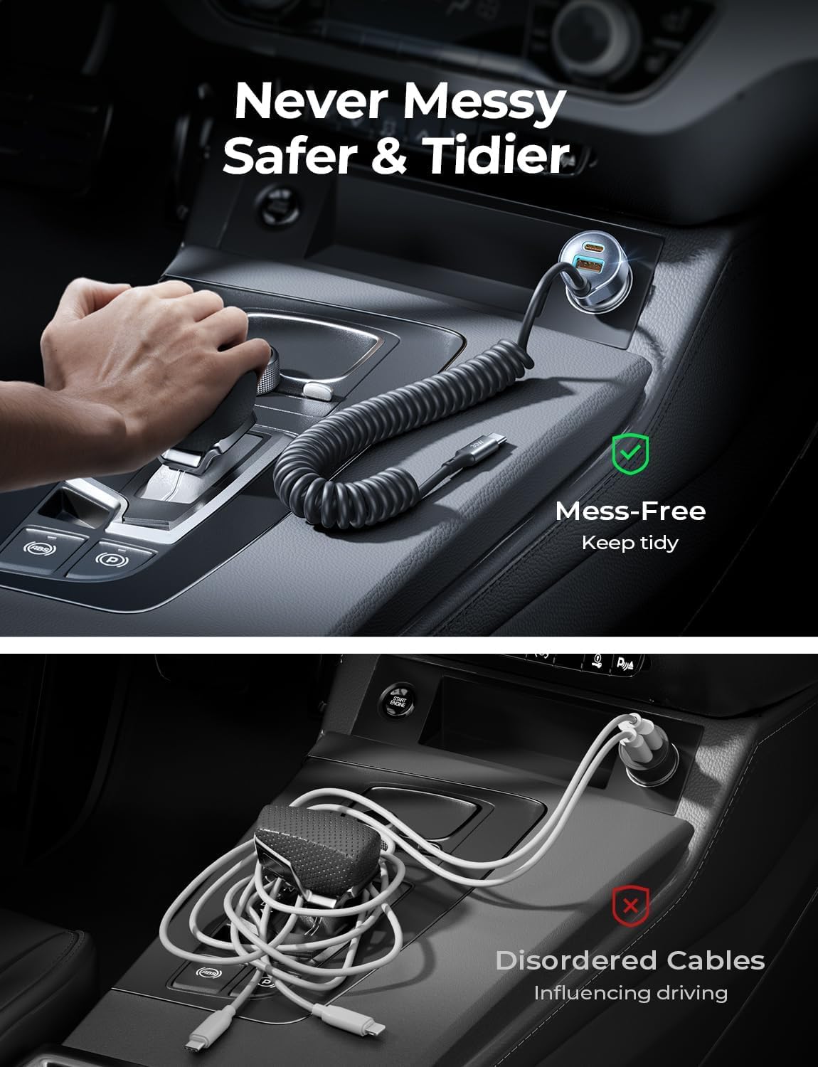 LISEN 90W for iPhone 17 16 15 Pro Max Car Charger USB C Fast Charge
