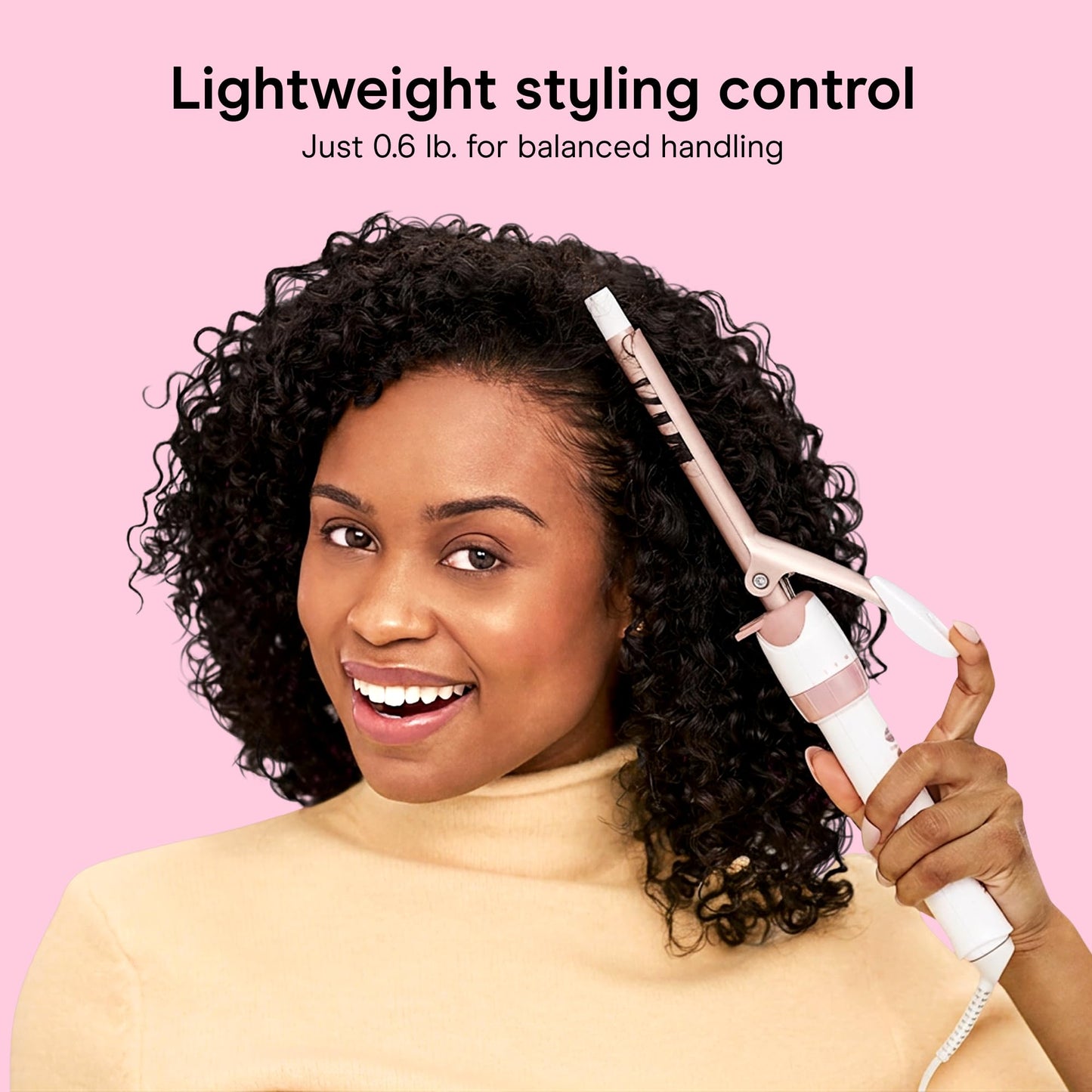 Conair Curling Iron, Double Ceramic, 1" Barrel, White/Rose Gold