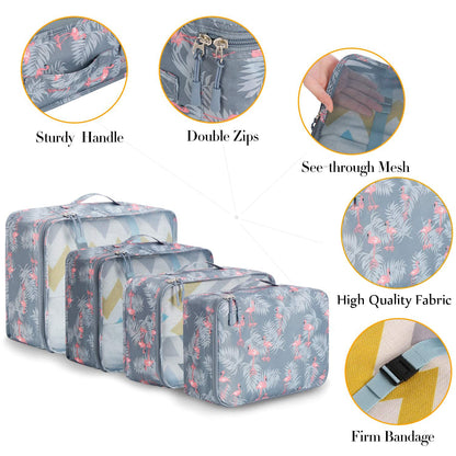 BAGAIL 8 Set Packing Cubes Luggage Packing Organizers for Travel Accessories-Cream