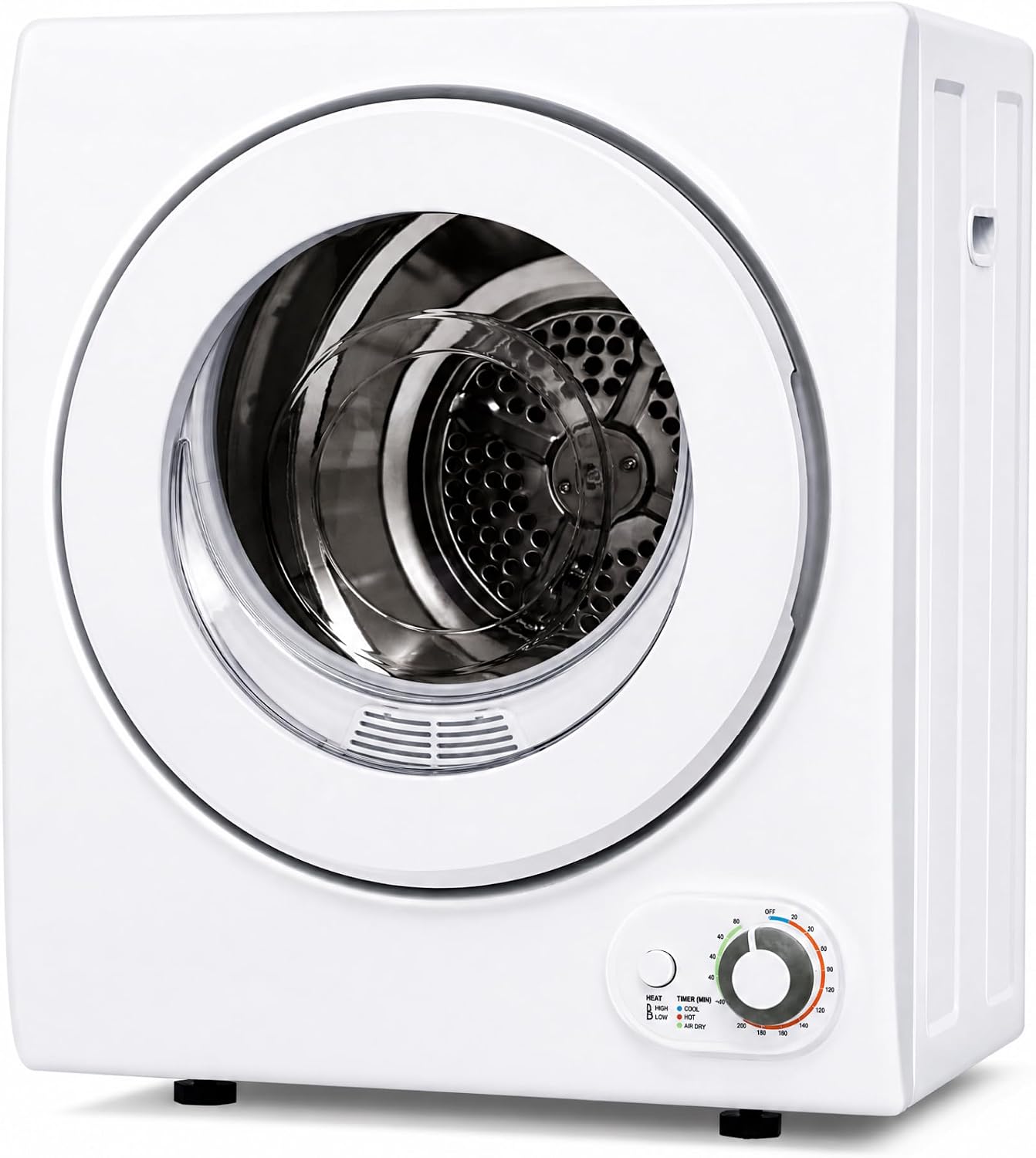 Euhomy Portable Clothes Dryer for Laundry, 1.5 Cu. Ft. Small Portable Dryers for Clothes, 120V Electric Dryer with Stainless Steel Drum, 850W Dryer Machine for Apartments, White
