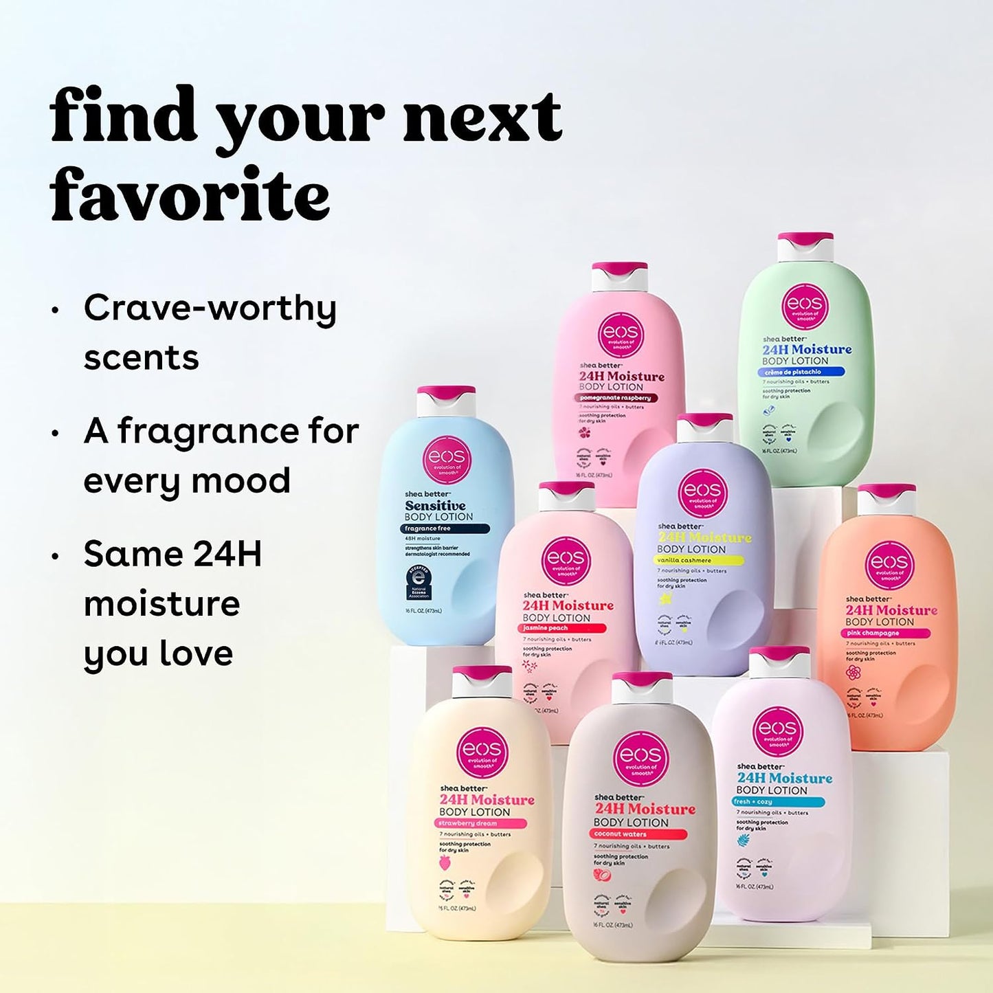 eos Shea Better 24H Moisture Body Lotion- Jasmine Peach, 16 fl oz