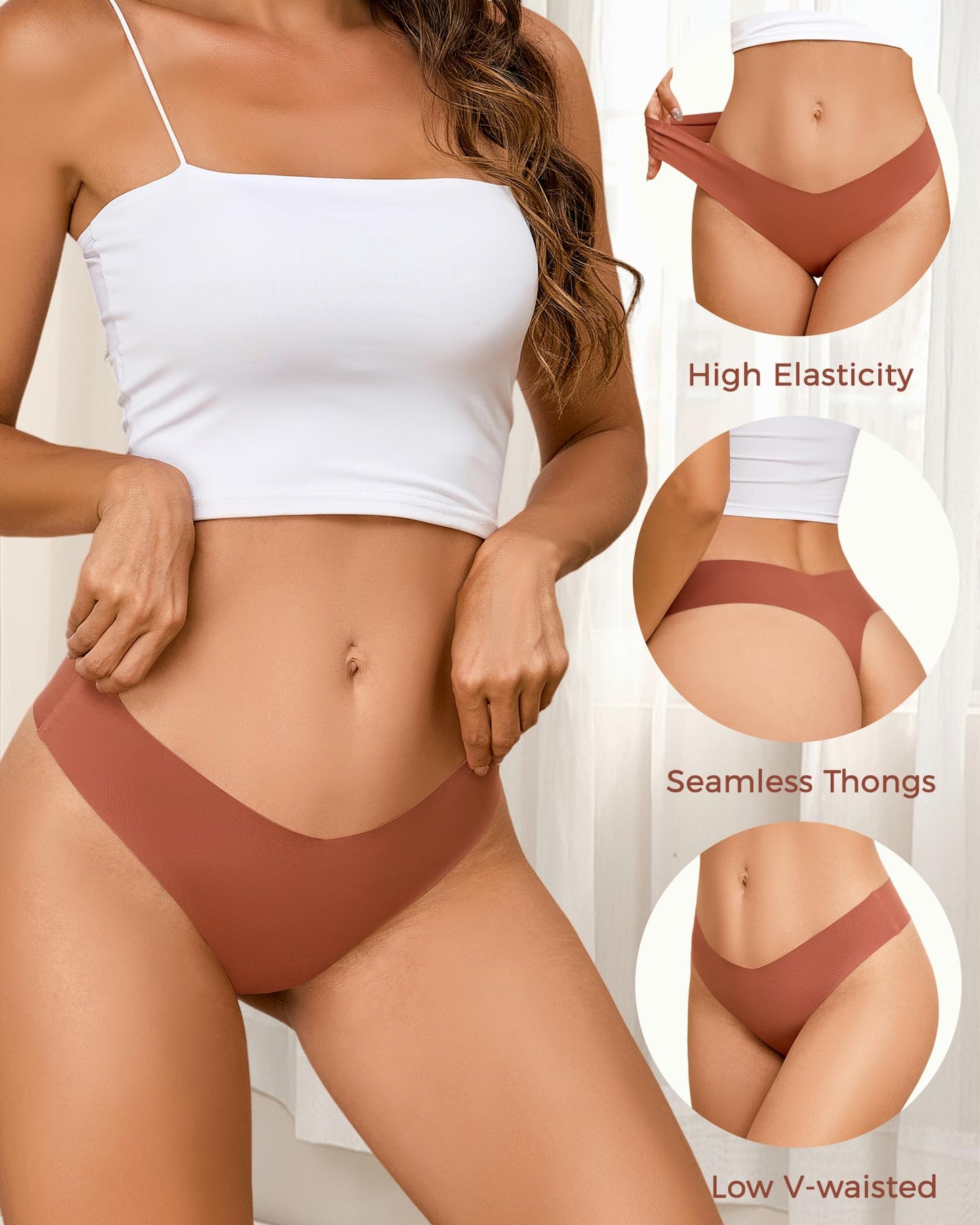 Take Talk Underwear Womens 9 Pack Seamless Thongs No Show Workout Panties