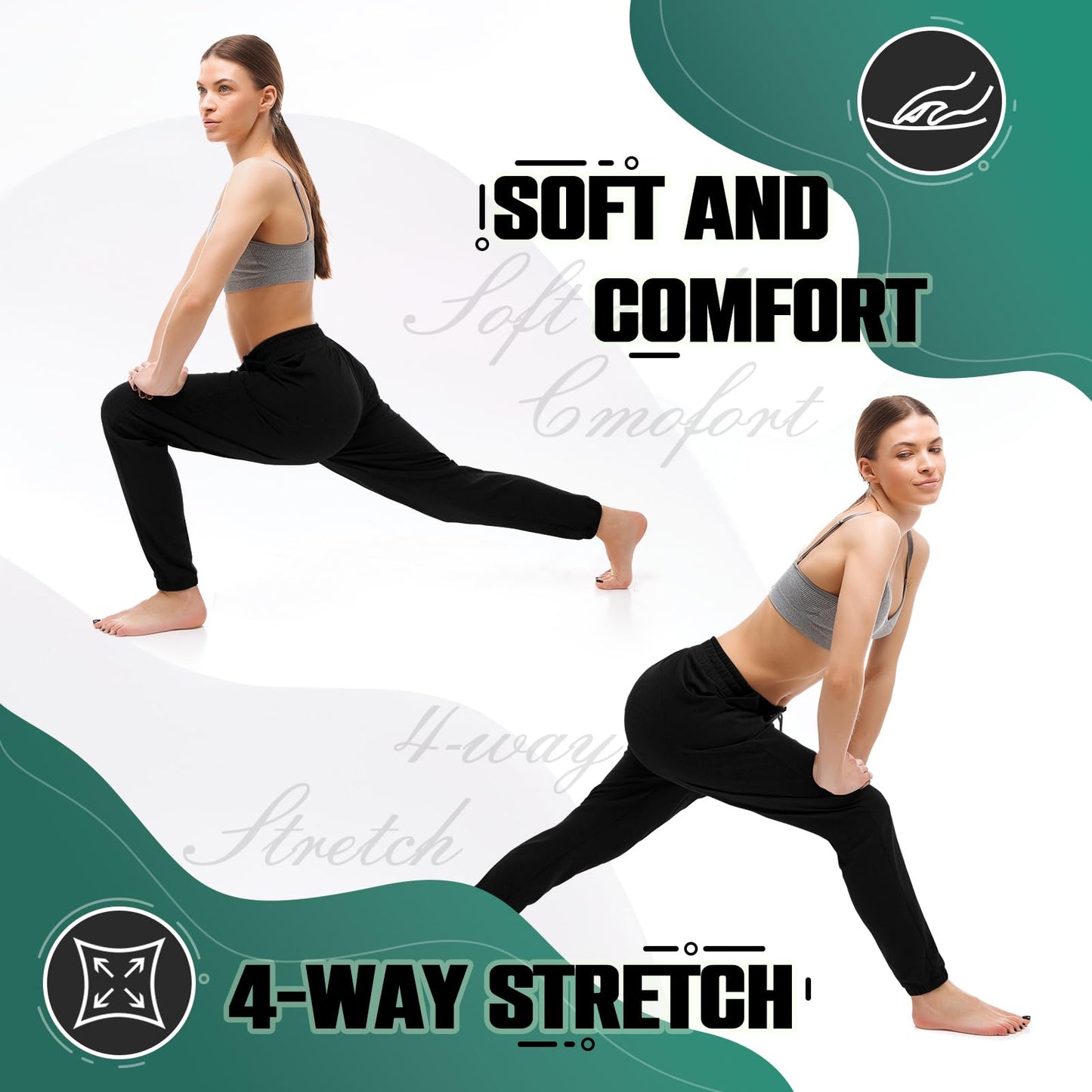 Walifrey Joggers with Pockets, Drawstring Sweatpants Women