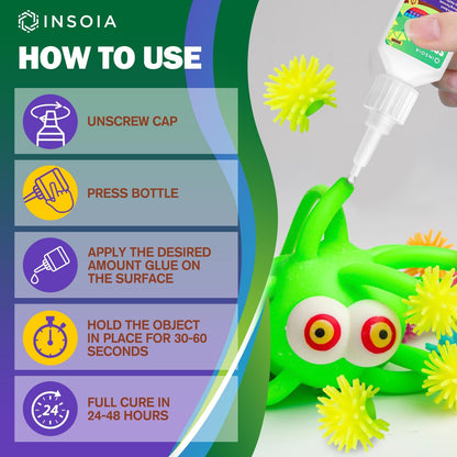 INSOIA Super Medium CA Glue, 20g, Strong Bond, with Precision Tips