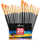AROIC 10 Pcs Paint Brushes, Acrylic Oil Watercolor Painting Brush Set