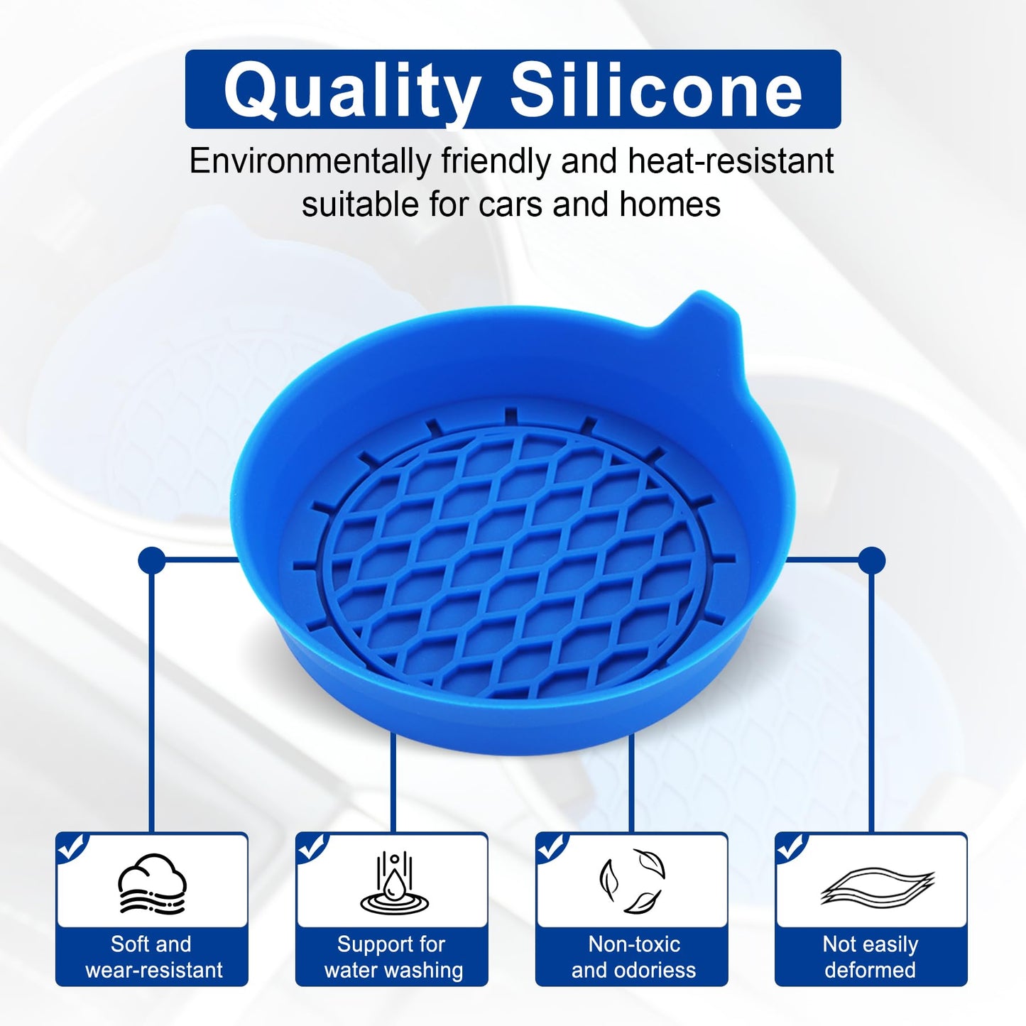 SINGARO Car Cup Holder Coaster, Silicone Cup Holder Insert, Universal Non-Slip Cup Holders, Car Accessories Interior for Women and Man Interior Sets 4 Pack Black