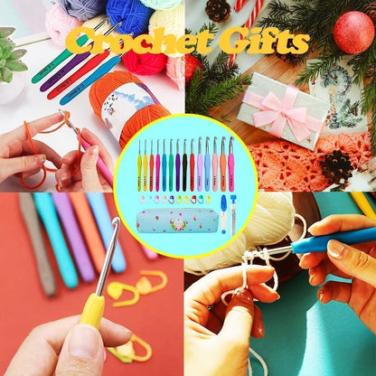 Yarniss Crochet Hooks,14 Size Ergonomic Crochet Hooks Set 2mm(B)-10mm(N)