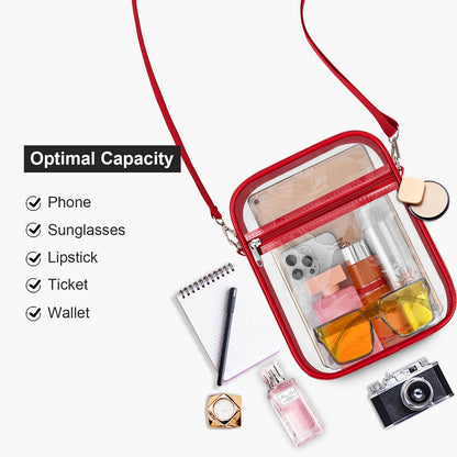 USPECLARE Clear Purse for Stadium Events Transparent Messenger Bag