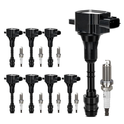 UF667 Ignition Coil & ILZFR6D11 Double Iridium Spark Plug for BMW 2.5-6.0L