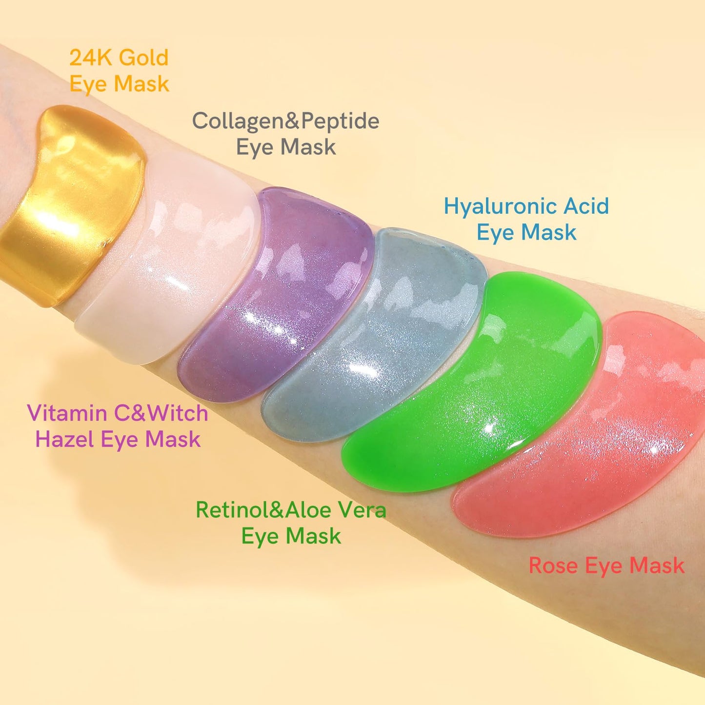 PEAUAMIE Under Eye Patches Gold and Hyaluronic Acid for puffy eyes,Rose Eye Masks for Dark Circles and Puffiness skin care Smooth Wrinkles products 30 Pairs