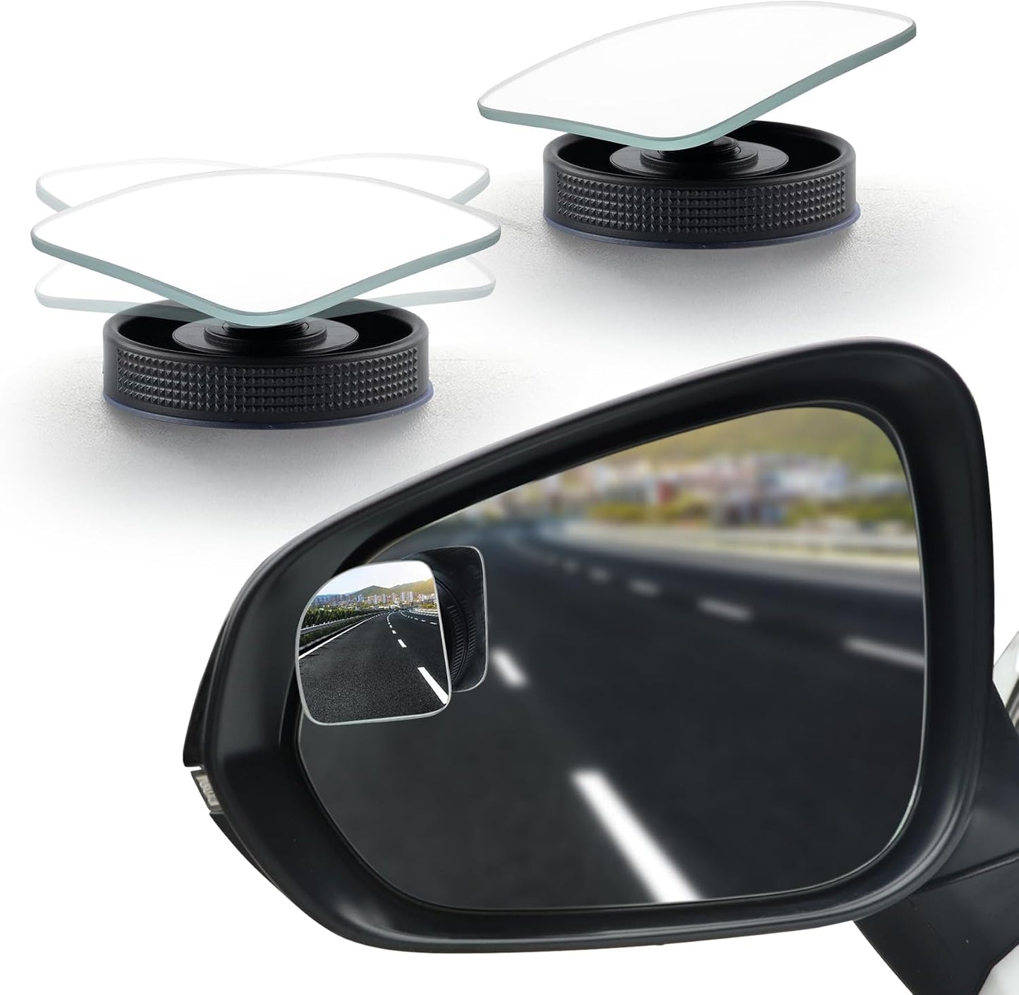 LivTee Blind Spot Car Mirror, HD Glass Frameless Convex Side Mirror Blindspot, Wide Angle Rear View Mirrors for SUVs, Trucks and RVs - Car Accessories