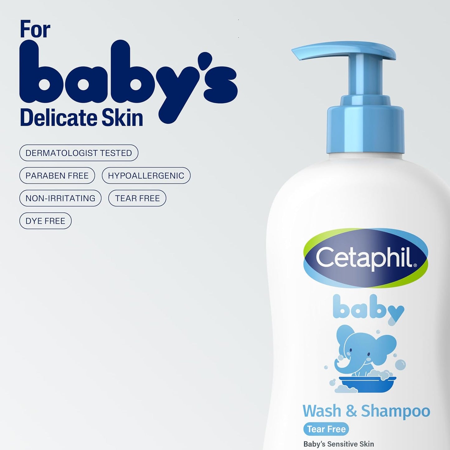 Cetaphil Baby Wash & Shampoo + Lotion, Sensitive Skin, 13.5oz, 2ct