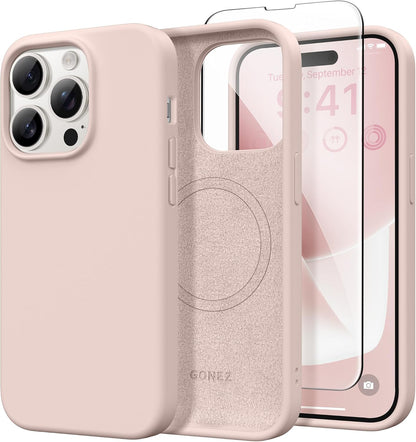 GONEZ Magnetic for iPhone 17 Pro Max Case, Silicone Cover Stone