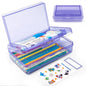 Double Layer Plastic Clear Hard Colored Pencil Box Case Pen Crayon Box