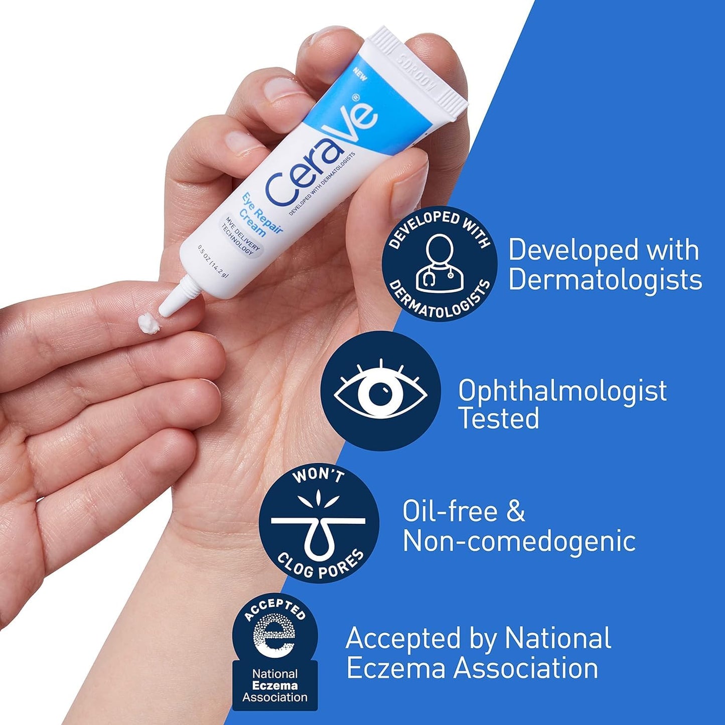 CeraVe Eye Repair Cream, Under Eye Cream for Puffiness and Bags, 0.5oz