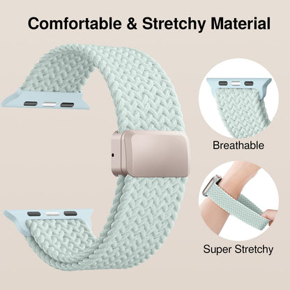 Braided Stretchy Magnetic Band Compatible with Apple Watch Bands Women Men
