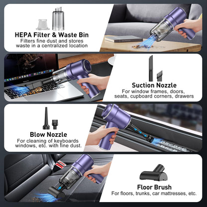 KMM Handheld Car Vacuum Cleaner, Hand Held Vacuum Cleaner and Air Duster
