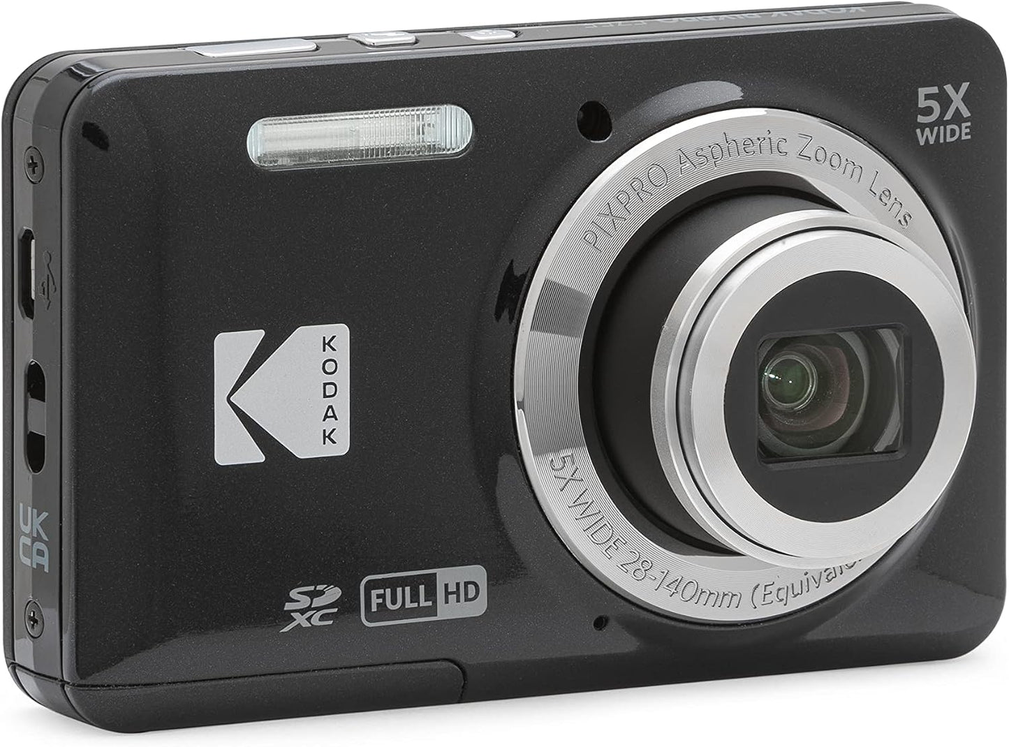 KODAK PIXPRO FZ55 16MP Compact Digital Camera, 5X Optical Zoom, Black