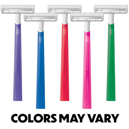 BIC Silky Touch Women's Disposable Razors, With 2 Blades, Pretty Pastel Razor Handles, 10 Count Pack of Shaving Razors