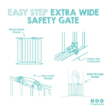 Regalo Safety 29"-38.5" Easy Step Baby Gate, Bottom of Stairs & Doorways