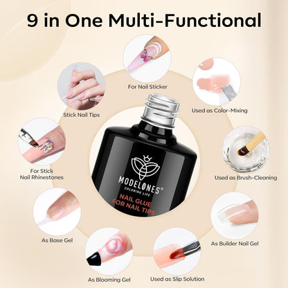 modelones Gel Top Base Coat Set 15ml 2026 Upgrade No Wipe Super Shine