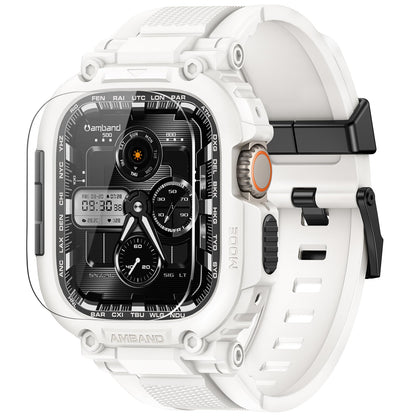 amBand Bands Compatible with Apple Watch 9/8/7/6/5/4 & SE 3/2/1 45mm/44mm Case for Men, M1 Sport Series Rugged Case Protective Cover for iWatch SE3/SE2/6/SE/5/4 44/45 mm Men Black