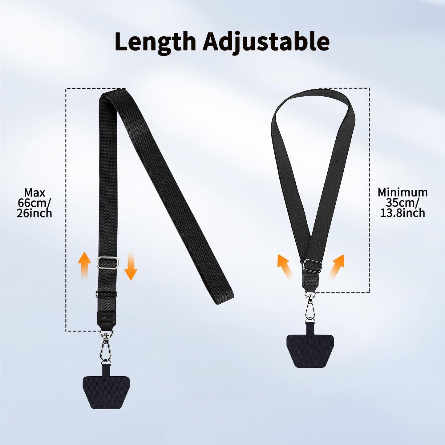 CACOE Phone Lanyard, Black+Dark Blue, 2 Pcs