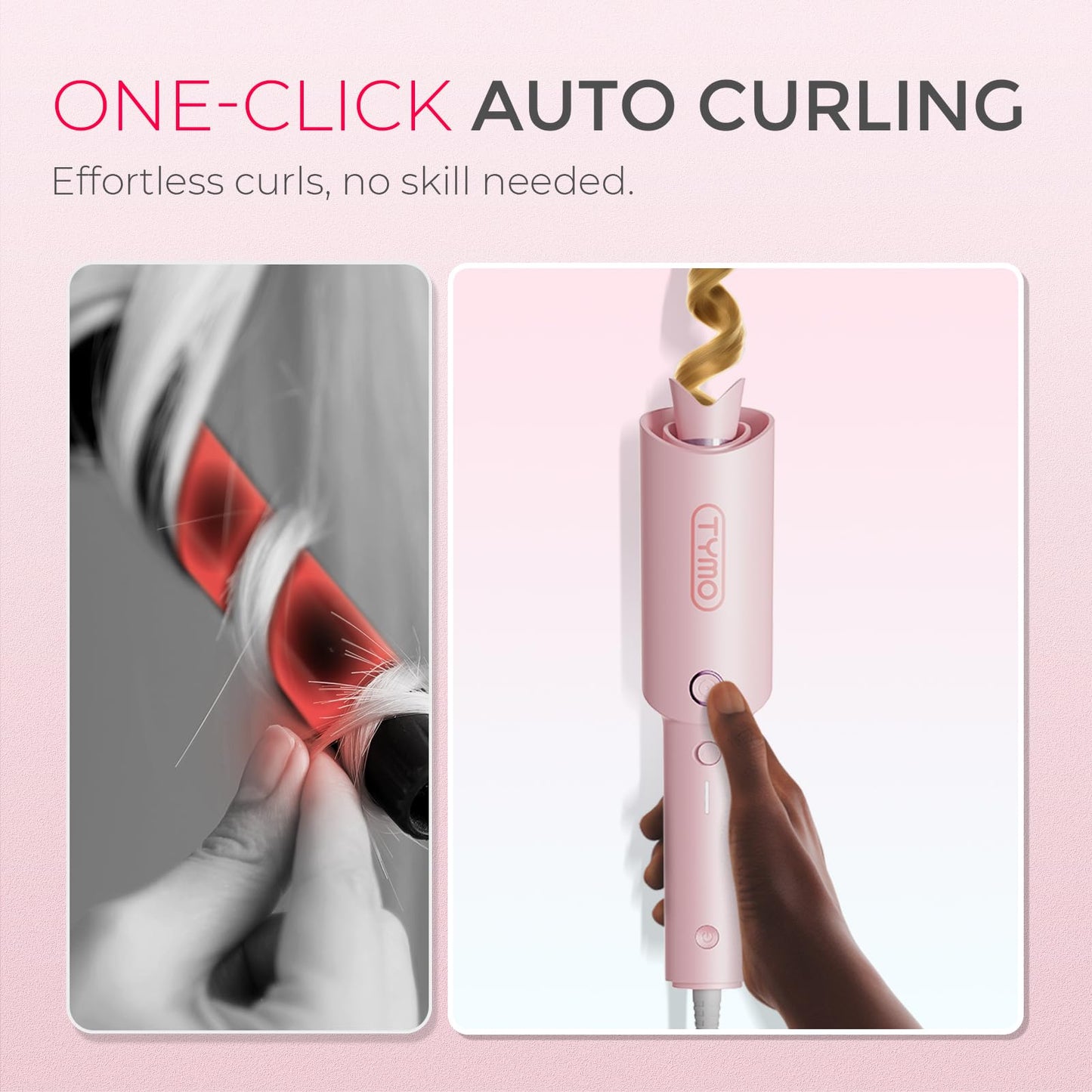 TYMO Automatic Rotating Curling Iron, TYMO CURLPRO Beach Waves Hair Curler