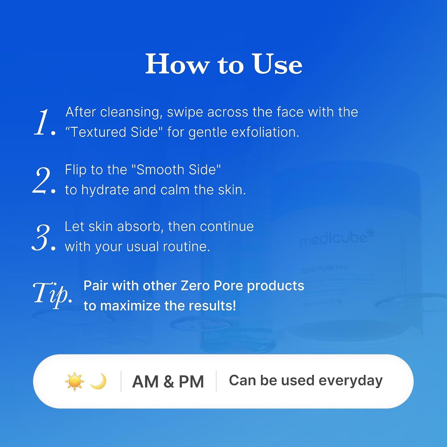 medicube Toner Pads Zero Pore Pad 2.0 for Exfoliation and Pore Care