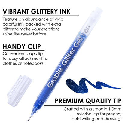 Grabie 18 Color Glitter Gel Pens, Retractable Sparkle Art Pens