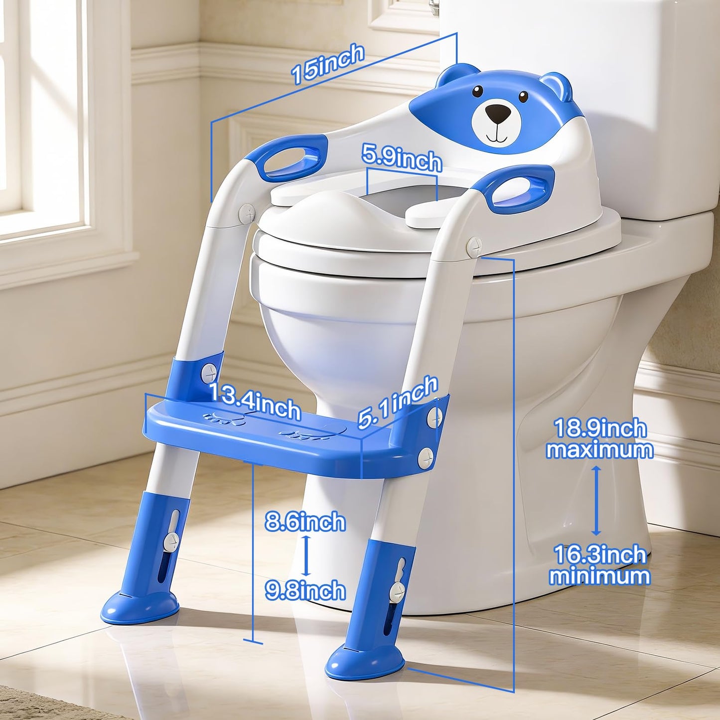 Potty Training Toilet for Toddlers, 2-in-1 Potty Training seat, Anti-Slip