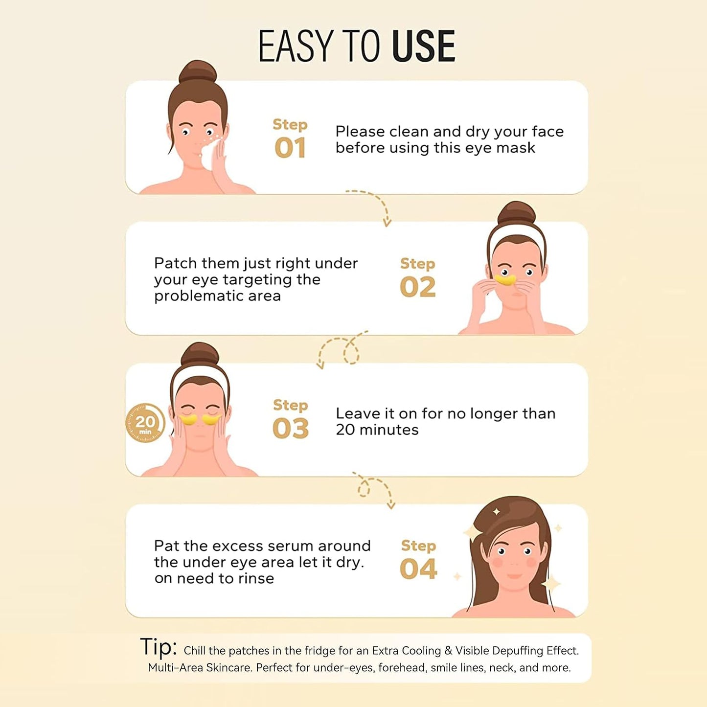 Maskiss 24k Gold Under Eye Patches (50 Pairs), eye mask, Collagen Skin Care Products, Eye Patches for Puffy Eyes, eye masks for dark circles and puffiness