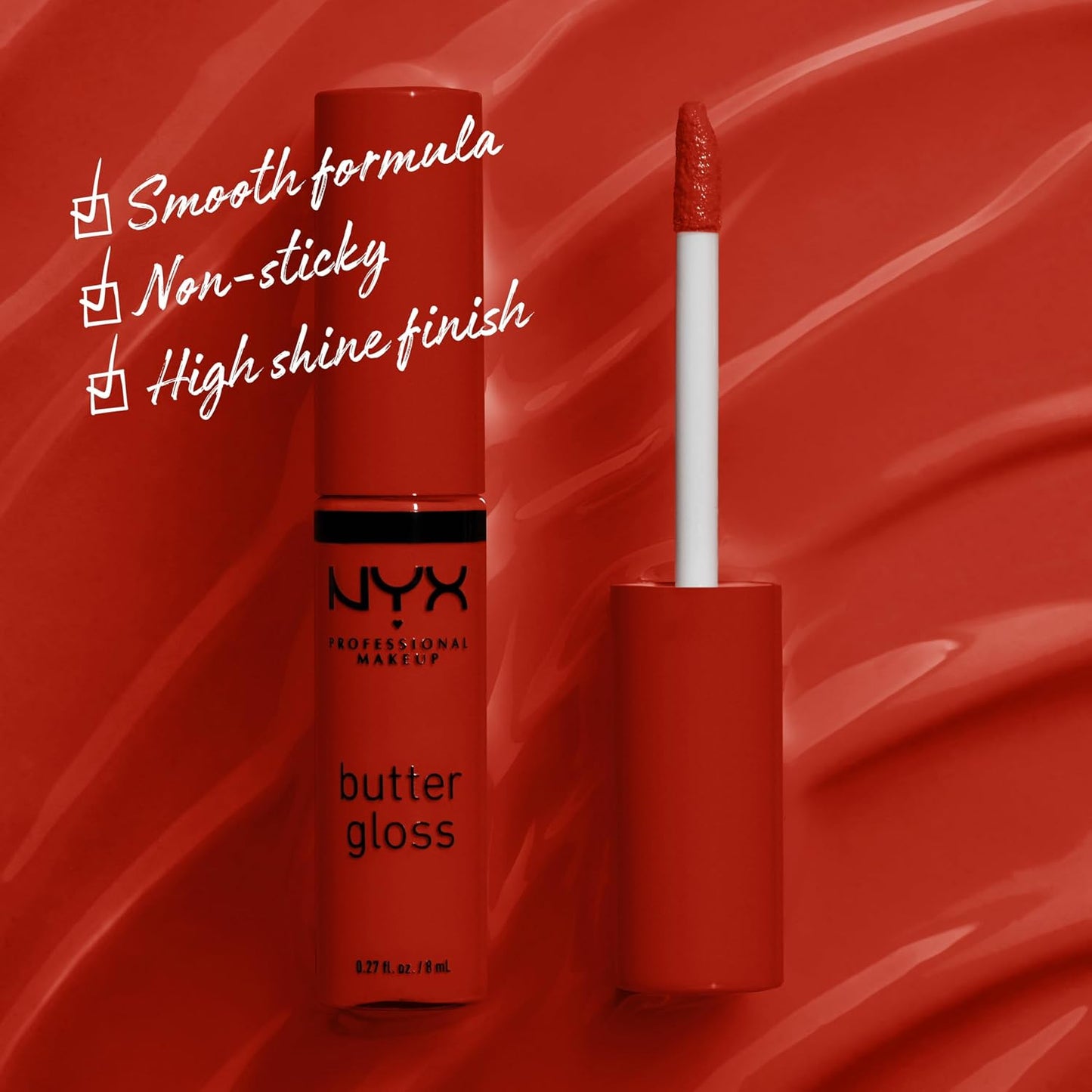 NYX PROFESSIONAL MAKEUP Butter Gloss, Non-Sticky Lip Gloss - Praline (Deep Nude)
