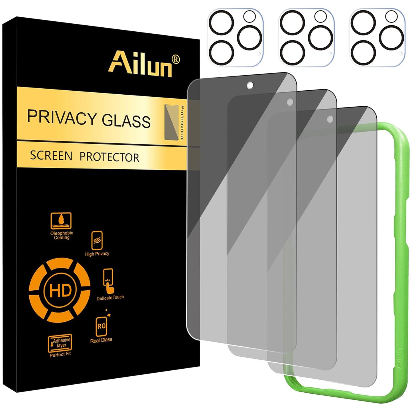 Ailun Privacy Screen Protector+Camera Lens Protector for iPhone 17 Pro Max