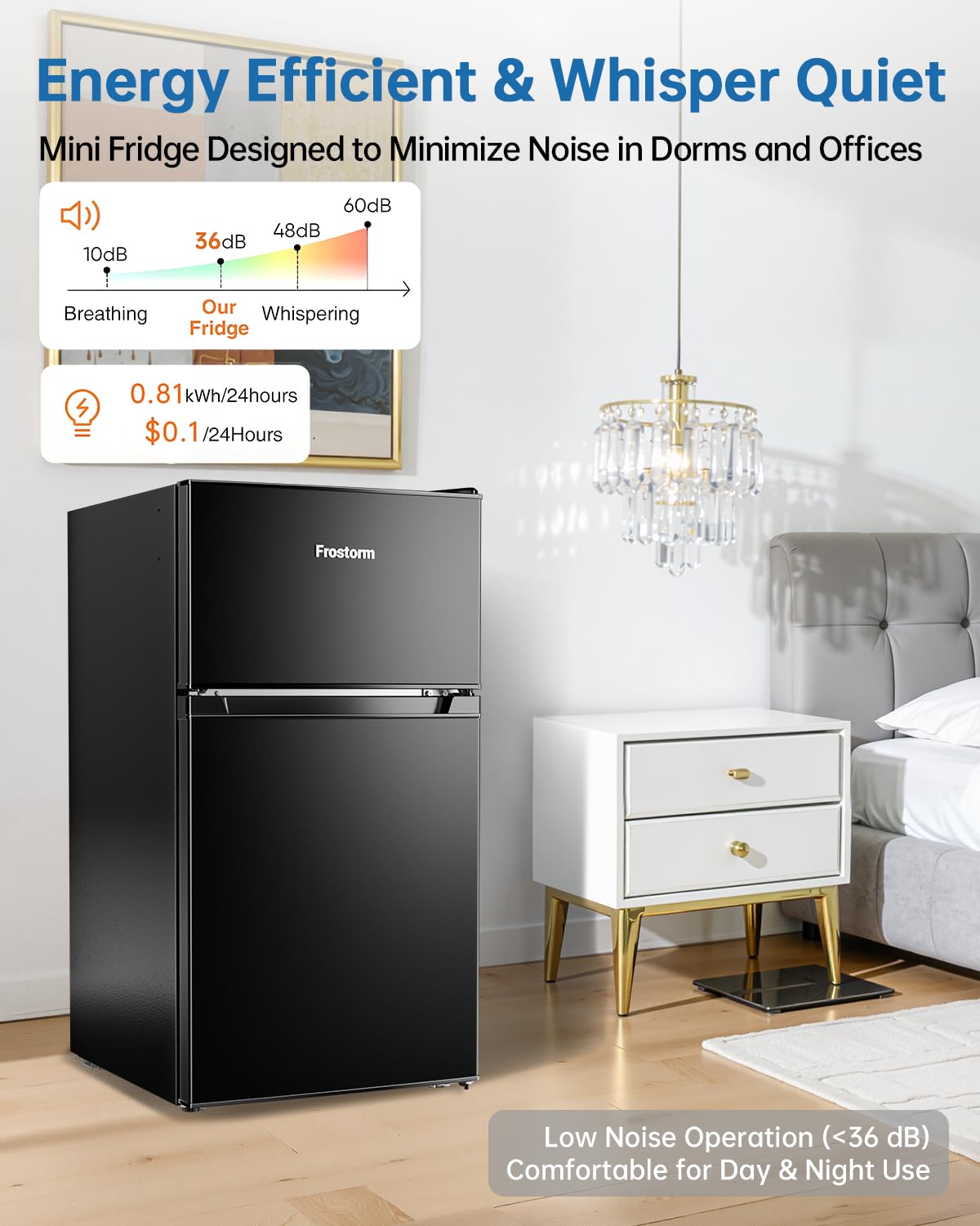3.2 Cu Ft Mini Fridge with Freezer, Single Door Upright Freezer