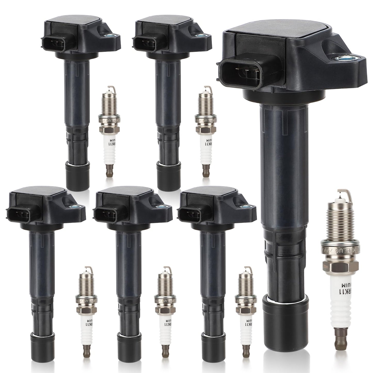 UF667 Ignition Coil & ILZFR6D11 Double Iridium Spark Plug for BMW 2.5-6.0L