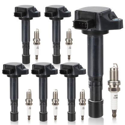 UF667 Ignition Coil & ILZFR6D11 Double Iridium Spark Plug for BMW 2.5-6.0L