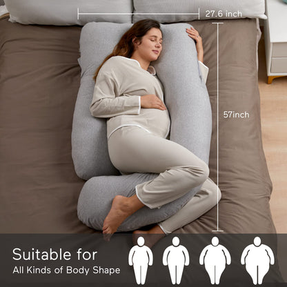 Momcozy Pregnancy Pillow for Sleeping - U Shaped Full Body Maternity Pillow