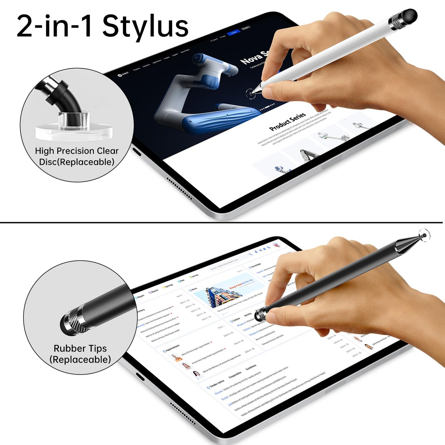 Bopomofo Stylus(5 Pcs),2-in-1 Stylus Pen for Touchscreen,Stylus Pen