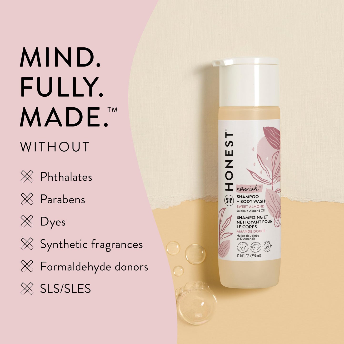 The Honest Company Shampoo & Body Wash, Tear-Free, Fragrance-Free, 10 fl oz
