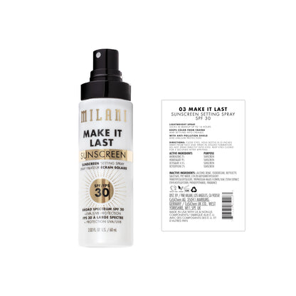 Milani Setting Spray + Primer, Make It Last Original Natural Finish