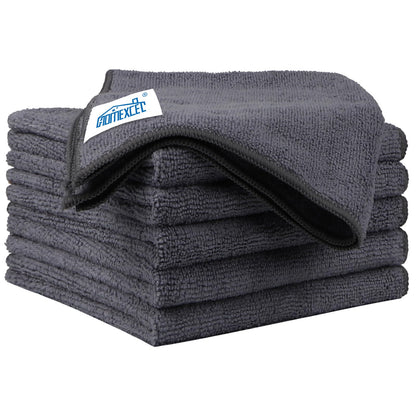 HOMEXCEL Microfiber Cleaning Cloth 12 Pack, 12.5 x 12.5 inch Microfiber Towels for Cars, Ultra Absorbent Washing Cloth, Lint Free Streak Free Cleaning Rags for Car, Kitchen, and Window (Grey)