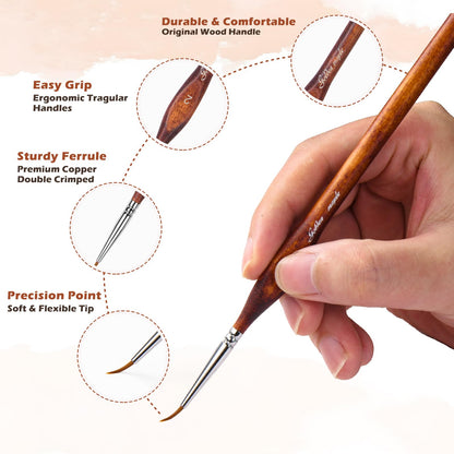 Golden Maple Detail Paint Brushes Set 10pcs
